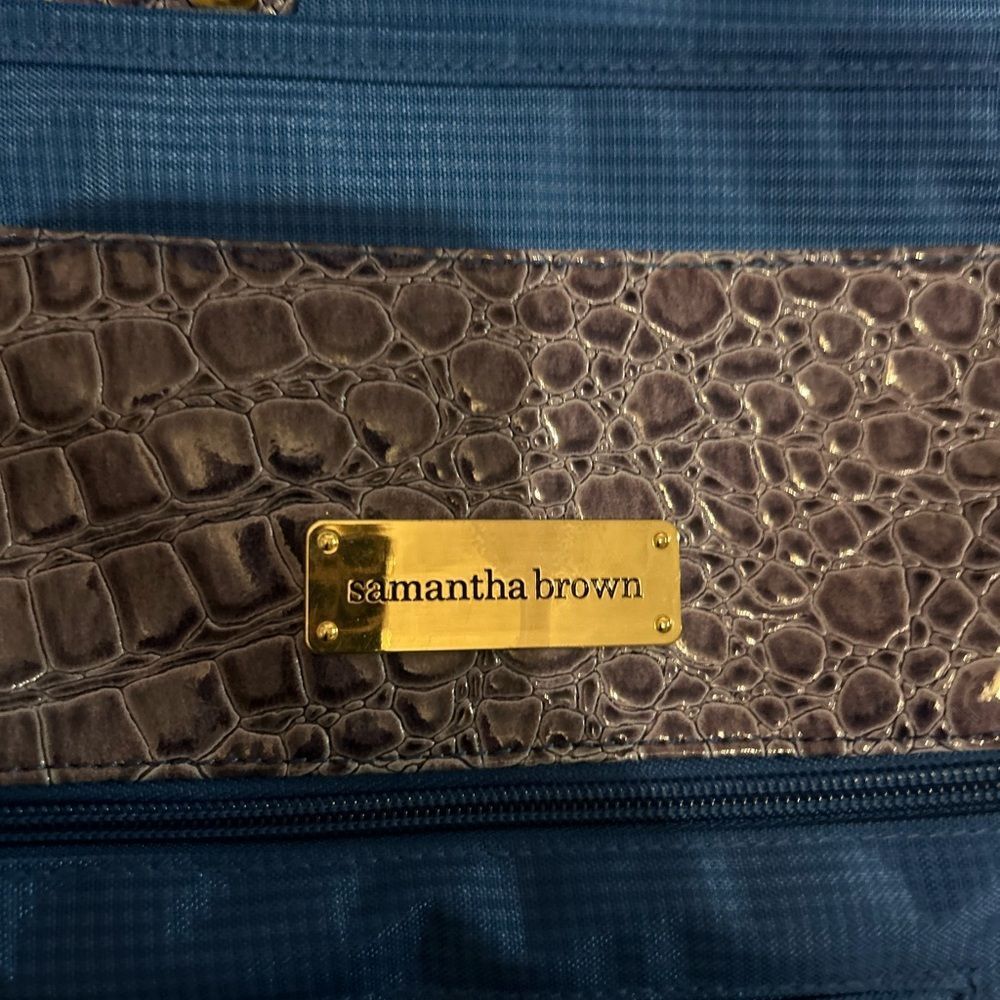 Samantha Brown  Blue Laptop Bag with Crocodile Pattern/ Travel - Picture 10 of 16